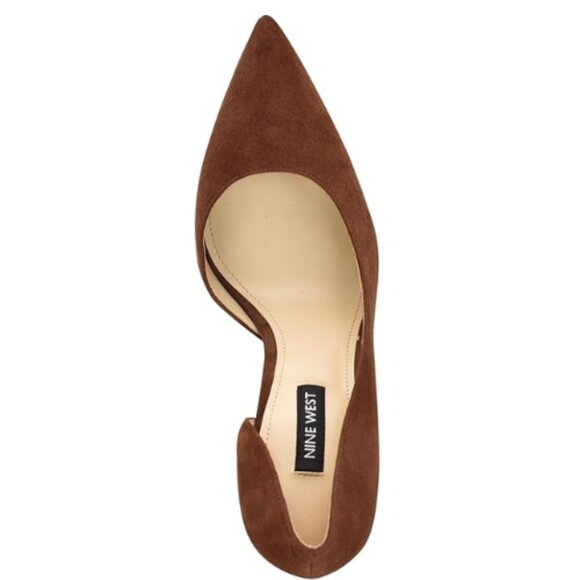 Women’s Nine West Folowe D’Orsay Pointed Toe Pumps – Brown Suede – Size 11 - Picture 4 of 9
